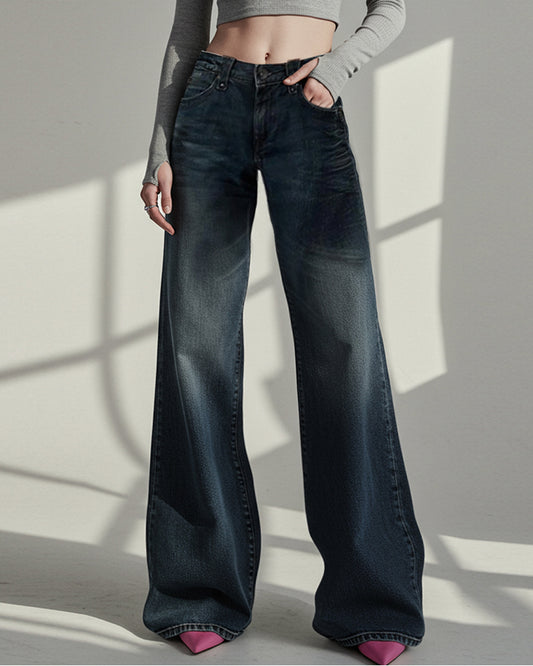 CASUAL SLIMMING LOW-RISE BAGGY JEANS