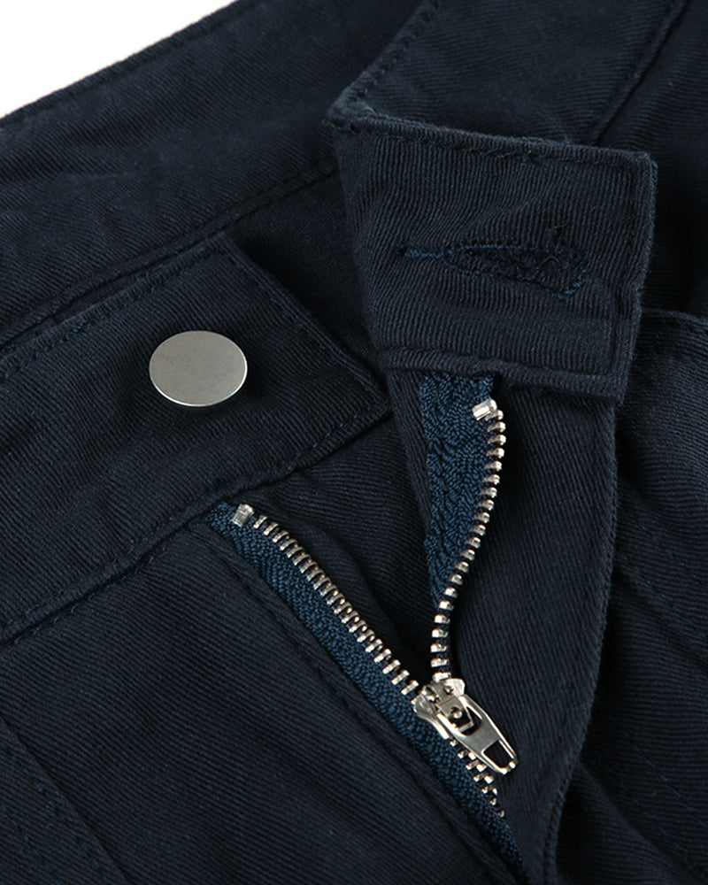 RIVET SPLIT LOW-RISE BAGGY DROP WIDE-LEG JEANS