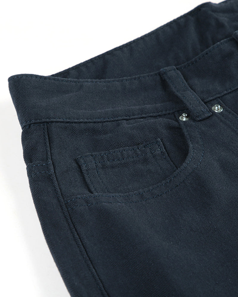 RIVET SPLIT LOW-RISE BAGGY DROP WIDE-LEG JEANS