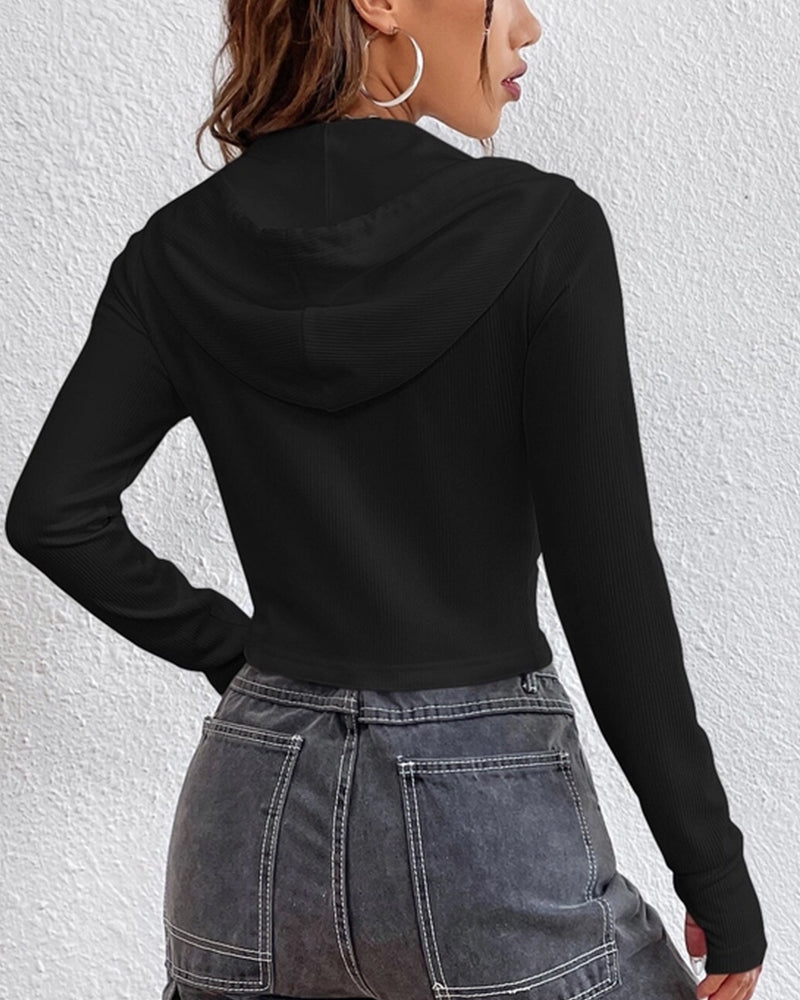 DESIGN ZIP-UP CARDIGAN JACKET LONG SLEEVE TOP