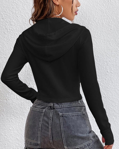 DESIGN ZIP-UP CARDIGAN JACKET LONG SLEEVE TOP