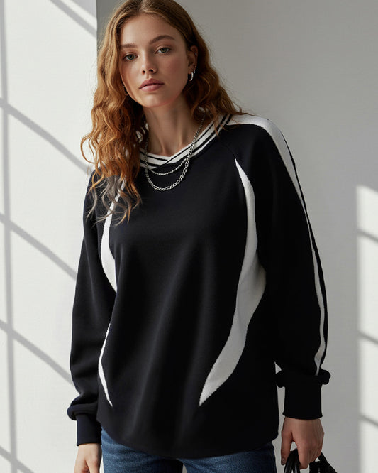 DESIGN COLOR CONTRAST PULLOVER HOODIE