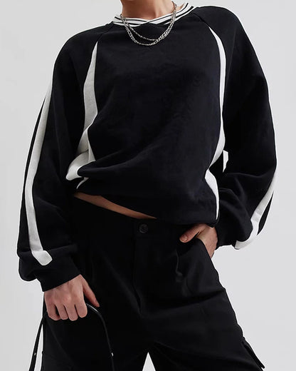 DESIGN COLOR CONTRAST PULLOVER HOODIE