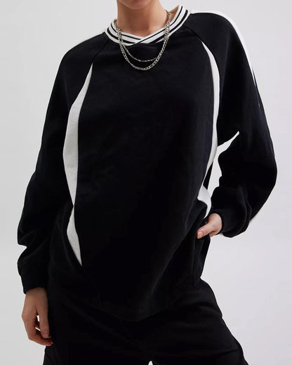 DESIGN COLOR CONTRAST PULLOVER HOODIE
