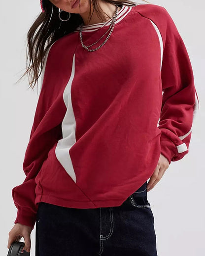 DESIGN COLOR CONTRAST PULLOVER HOODIE