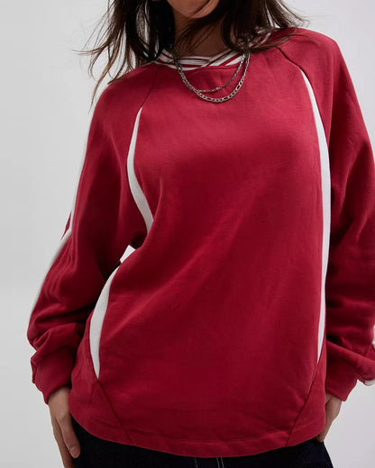 DESIGN COLOR CONTRAST PULLOVER HOODIE