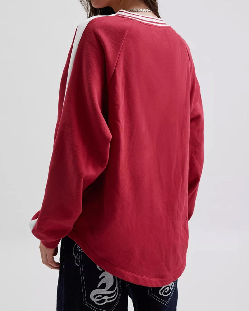 DESIGN COLOR CONTRAST PULLOVER HOODIE