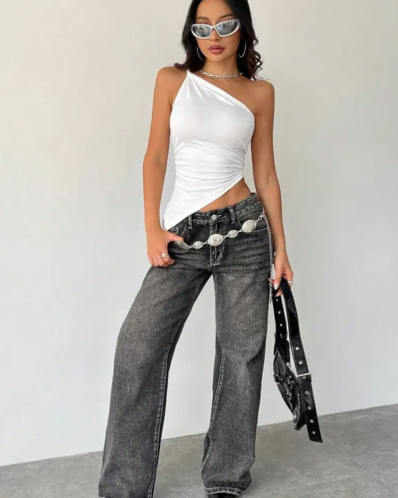 AMERICAN SWEET & SPICY TANK WITH ASYMMETRICAL HEM