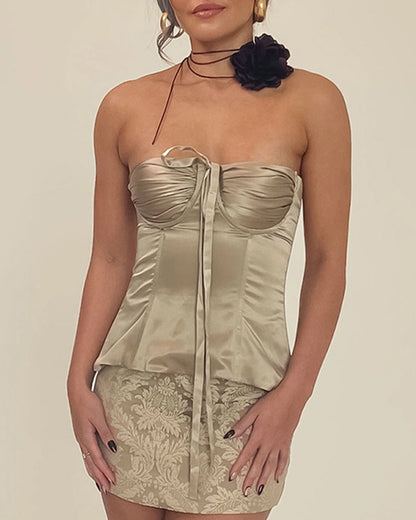 SEXY BACKLESS STRAPLESS CROP TOP BUSTIER CAMI