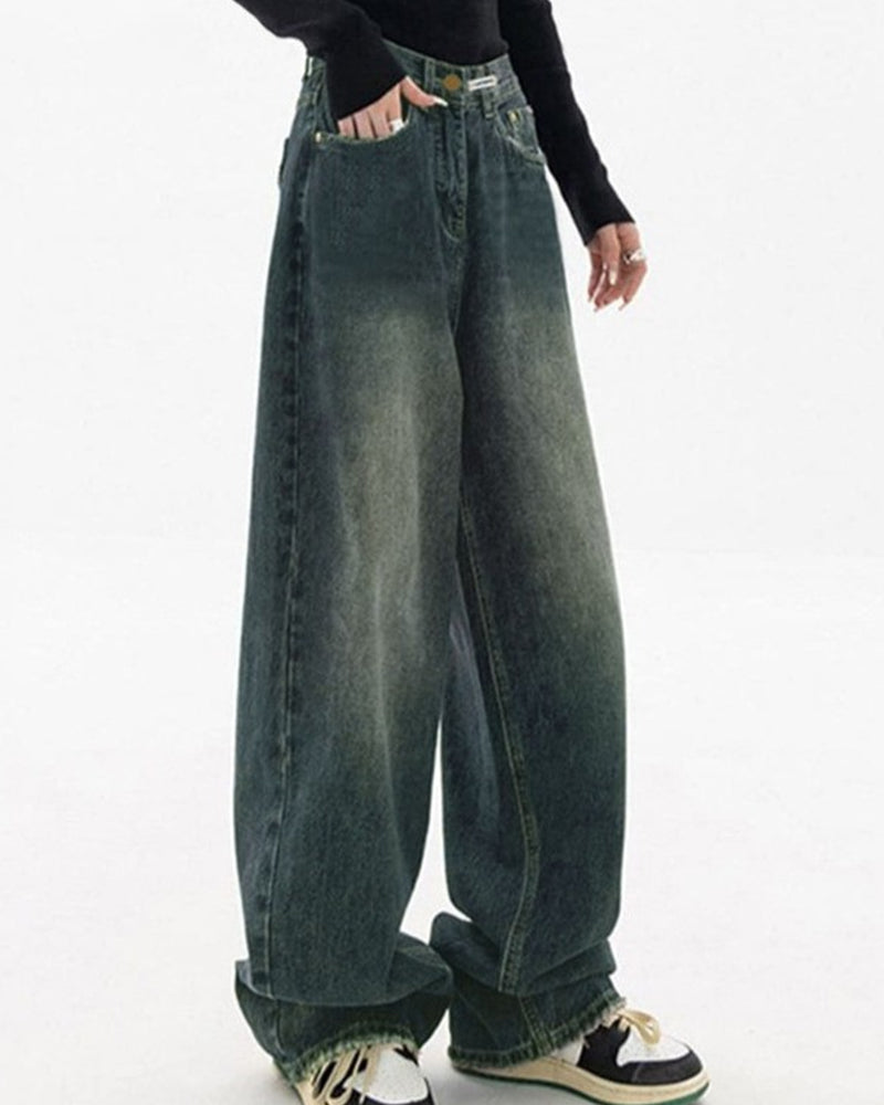 FASHIONABLE RETRO LOOSE HIGH-WAISTED WIDE-LEG PANTS