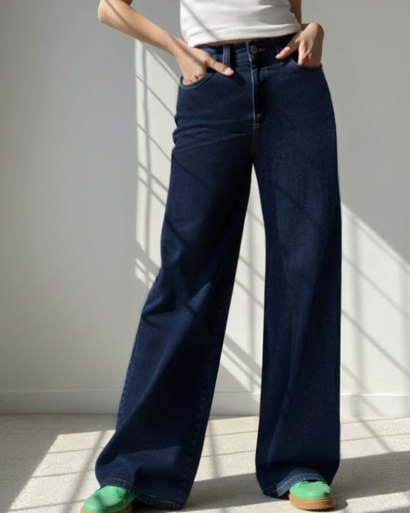 RETRO LOOSE WIDE-LEG VERSATILE STRAIGHT-LEG JEANS